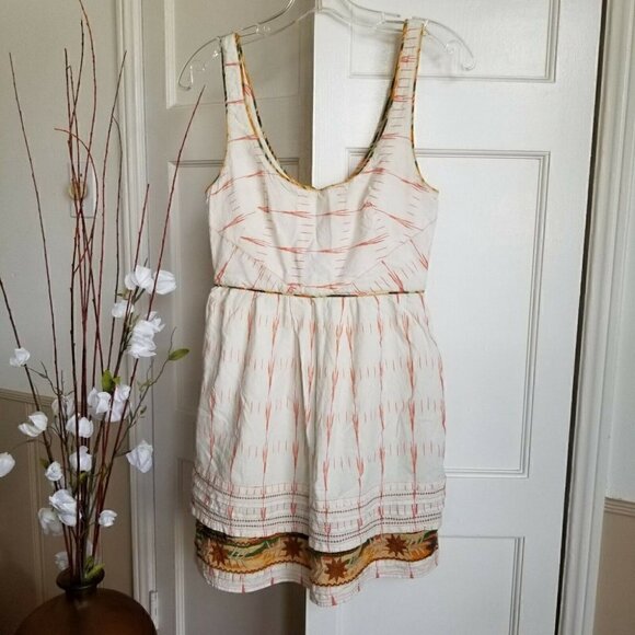 Free People Cream  Weathervane Ikat Dress Size XXS - Picture 3 of 5